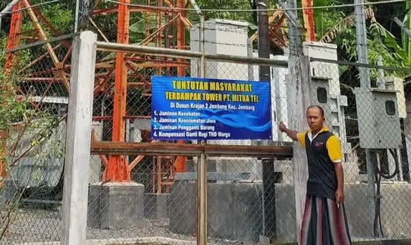 Warga di Jember Keluhkan Kecilnya Kompensasi Tower Selular Milik PT Mitra Tel