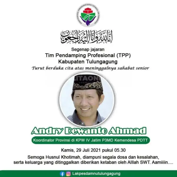 Sang Inspirator Pendamping Desa Se-Jatim Tutup Usia