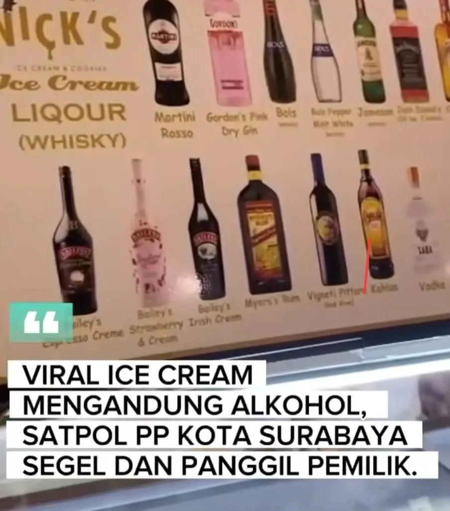 Jual Es Krim Mengandung Alkohol, Gerai di Mal Surabaya Barat Disegel Satpol PP