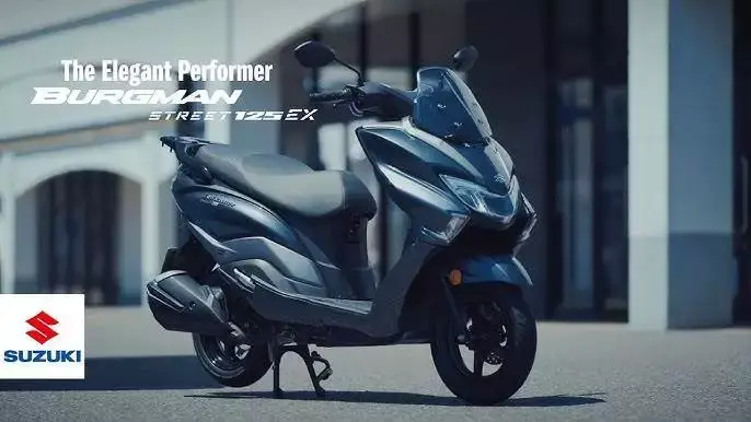 Suzuki Burgman Street 125Ex: Skuter Stylish Dan Performa Andal Untuk Penggemar Otomotif Suzuki Burgman Street 125Ex Berwarna Biru Tua Dengan Desain Elegan Dan Modern